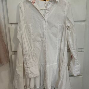 Free People White Long Sleeve Dress